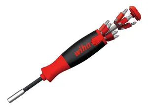 Wiha 38605 LiftUp 25 Magnetic Screwdriver with Bit Magazine (SL, PH, PZ, TX) WHA38605