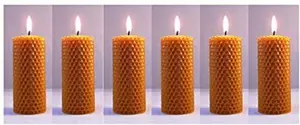 Norfolk Beeswax Company - 6 X Beautiful Handmade Natural Beeswax Candles