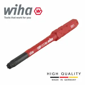 Wiha SlimBits Torx Plus Screwdriver 15IP Head 75mm  1000v VDE Electrician 43149