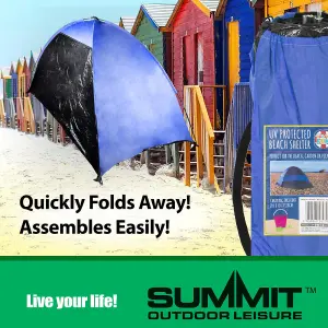 Blue UV Protection Beach Shelter Factor 40 Tent In Carry Bag