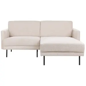 Left-Hand Corner Sofa BREDA Light Beige Fabric 2 Seater Left Hand