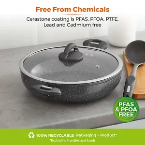 Cerastone 30cm Low Casserole Graphite