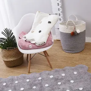 Grey Woven Laundry Storage Basket Baby Kids Toys Storage Laundry Hamper Clothes Storage Bag