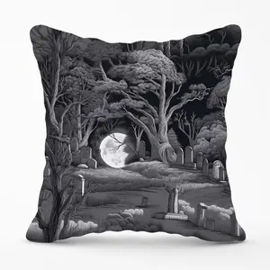 Eerie Moonlit Cemetery Cushions 60cm x 60cm