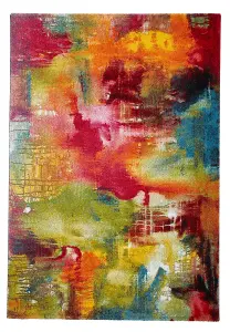 Multi Abstract Modern Easy to Clean Rug for Living Room Bedroom and Dining Room-80cm X 150cm