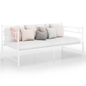 Berkfield Pull-out Sofa Bed Frame White Metal 90x200 cm