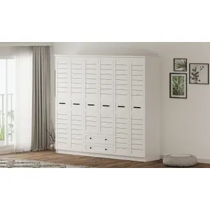 VENICE 6 Door 2 Drawer Wardrobe, White