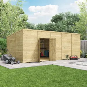 BillyOh Switch Tongue and Groove Pent Wooden Shed - 20x10 Windowless - 15mm Thickness