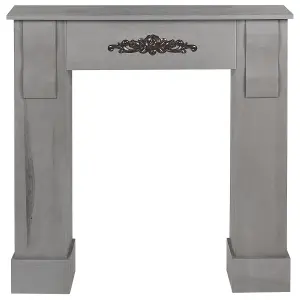 Beliani Retro Fireplace Mantel MANDRE Grey