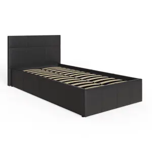 GFW End Lift Ottoman Bed 90cm Single Black