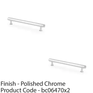 2 PACK - Industrial Hex T Bar Pull Handle - Polished Chrome 128mm Centres Kitchen Cabinet