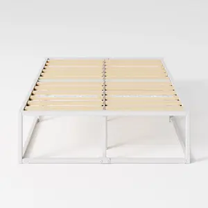 Dekker Minimal Metal Bed - 46 cm High White / UK King (150 x 200 cm)