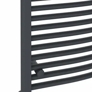 Rinse Curved Bathroom Heated Towel Rail Ladder Radiator Anthracite 1200x600mm