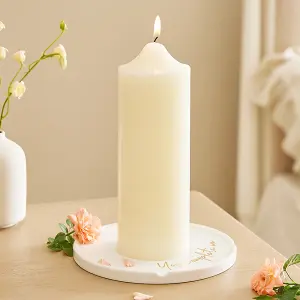 White 2Pcs Unscented Pillar Candles Set