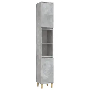 Berkfield Bathroom Cabinet Concrete Grey 30x30x190 cm Engineered Wood