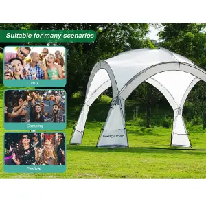 Dome Event Shelter Waterproof Gazebo UV Protection Tent & Side Walls 3.5m x 3.5m