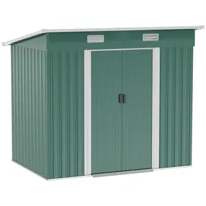 Albelo 7" W x 4" D Metal Pent Garden Shed