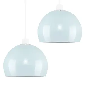 ValueLights Arco Blue Ceiling Pendant Shade and B22 GLS LED 10W Warm White 3000K Bulb