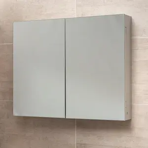 Marvel Bathroom Double Mirrored Wall Cabinet (H)703mm (W)900mm