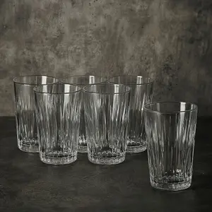 Queensway Home & Dining 350ml Highball Drinking Glasses Whiskey Water Juice Tumblers Set of 6