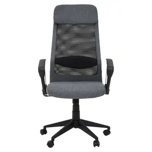 Interiors by Premier Brent Black Mesh And Grey Fabric Home Office Chair