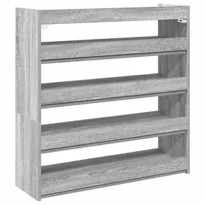 Berkfield Shoe Rack Grey Sonoma 80x25x81 cm Engineered Wood