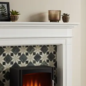 Focal Point Montana White & black MDF Timeless Fireplace surround set