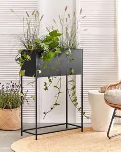 Elevated Plant Pot TAPIEN Metal Black