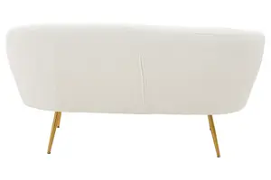 Yazmin Two Seat Sofa With Gold Finish Legs