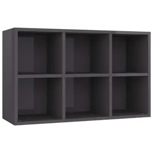 Gardinier Book Cabinet 66 x 30 x 98 cm Engineered Wood High Gloss Grey