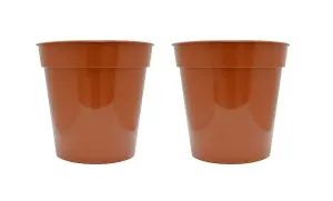 Set of 2 Plastic Plant Nursery Seeding Garden Indoor Outdoor Balcony Container for Fruit Flower Pot 20cm