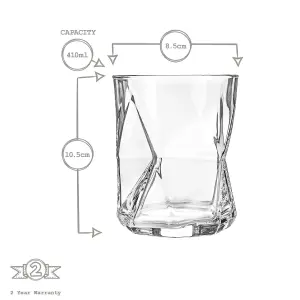 Bormioli Rocco - Cassiopea Double Whisky Glasses - 410ml - Clear - Pack of 6