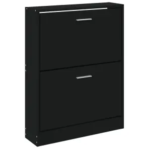 Shoe Cabinet Black 59x17x81 cm Engineered Wood