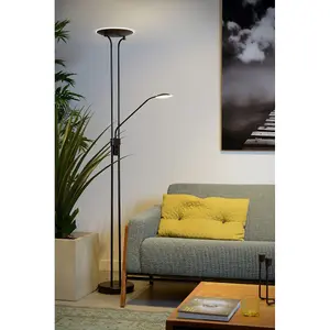 Lucide Champion-Led Modern Floor Reading Lamp - LED Dim. - 3000K - Black