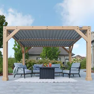 10ft x 12ft Meridian Wood Room with Louvered Roof