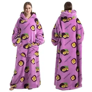 Purple Kid Size Oversized Wearable Hoodie Blanket