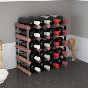 Cleo 20 Bottle Wall Mounted Wine Rack Brown