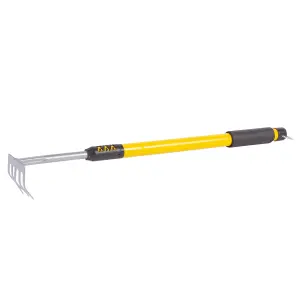 Green Blade - Telescopic Carbon Steel Garden Rake - 66-96cm - Yellow