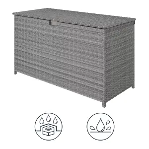 GoodHome Hamilton Steeple grey Plastic Rattan effect Storage box (W) 125cm x (D) 55cm