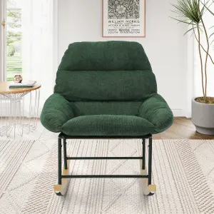 Rocking Chair Nursery,Chenille Fabric Removable Glider Rocker, Green