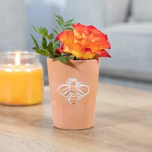 Something Different Bee Terracotta Plant Pot Light Brown (One Size)