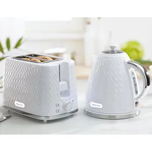 Daewoo Argyle White Microwave Kettle and Toaster Set 800W 20L, 2 Slice, 3000W Jug