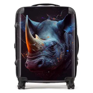 Rhino Face Splashart Suitcase - Large