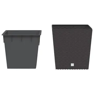 Berkfield Planter with Removable Inner Brown 21 / 32 L PP Rattan