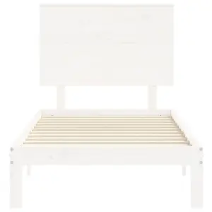 Berkfield Bed Frame with Headboard White 100x200 cm Solid Wood