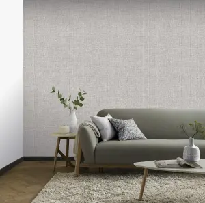 Arthouse Luxe Hessian Mid Grey Wallpaper