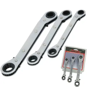 Neilsen 3pc Offset Ratchet Spanner Set Ratchet Ring Spanners Metric 10 - 17mm