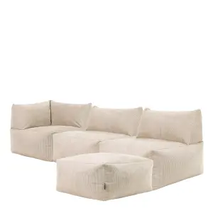 icon Tetra Fine Cord Natural Modular Sofa Set (4 individual sections) - Combination Five