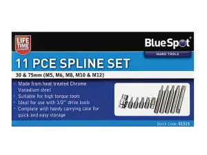 BlueSpot Tools Spline Bit Set, 11 Piece