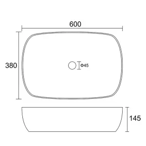 Premium Oval Countertop Basin 600mm - White